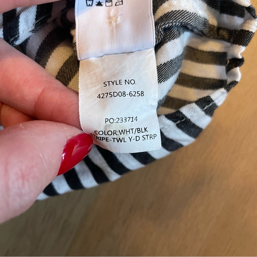 PAIGE Elora Stripe Button-Down Black and White Blouse - Picture 9 of 12